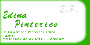 edina pinterics business card